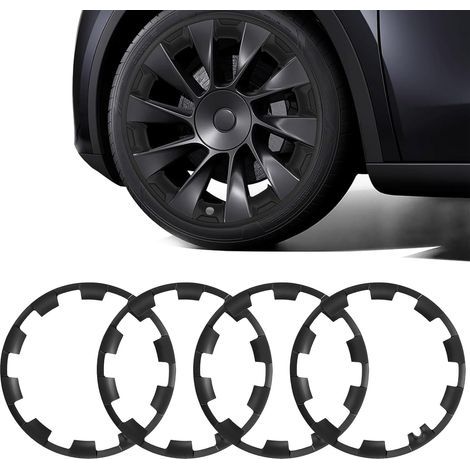 Radschutz, Radkappen für 20-Zoll-Felgen des Tesla Model Y, Rundumschutz für Model Y 2019-2024, ABS-Radschutz, 4er-Set, schwarz (Model Y) (1/5)