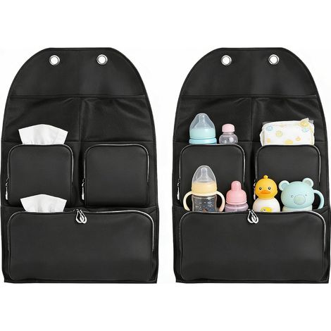 Car Seat Organizer Compatible with VW T6, Vehicle Back Organizer with Multiple Pockets for Baby Products, Travel Essential Storage for VW T5 T6 T6.1 (2 Pack) (1/5)