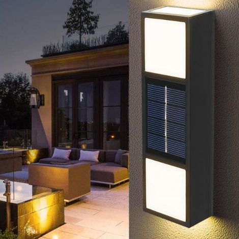 Lumière Solaire Externe Lumière LED Murale Solaire Porte Garage Jardin Temps d'Éclairage 8h IP65 Facile à Installer ABS PC 15cm 79g 6 LEDs White Warm Light (1/5)