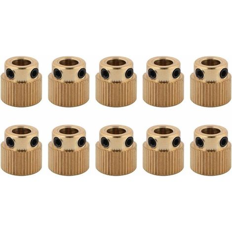 26/40 Teeth Brass Extruder Wheel 10PCS Parts Brass Extruder Wheel for CR-10.CR-10S, Ender 3, Ender 3 Pro, MK7 MK8 Extruder (40 Teeth) (1/5)