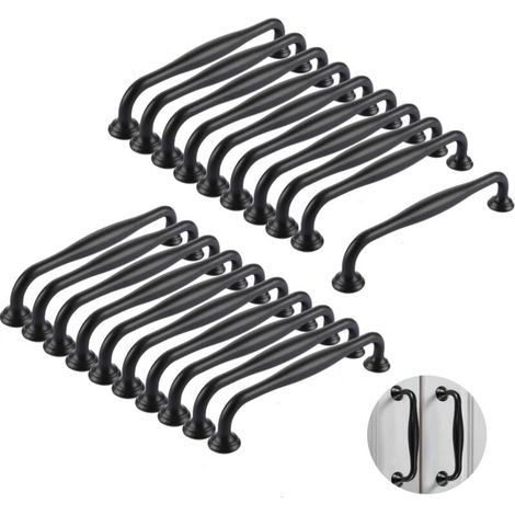 20 Stück Küchengriffe 128 mm, Schrankgriffe, Türgriffe, Kleiderbügelknöpfe, Griffe aus Aluminiumlegierung mit Schrauben, Griffe für Küchenmöbel (1/4)