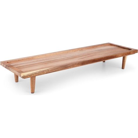 Cutting board made of acacia wood on high legs for serving (1/5)