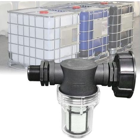 Robinet Raccord Cuve 1000 L, Articulation de Tuyau de Jardin pour Collecteurs d'eau de Pluie avec Fonction de Filtre,S60x6 Adaptateur De Réservoir d'eau IBC (3/4'' Fil extérieur) (1/5)