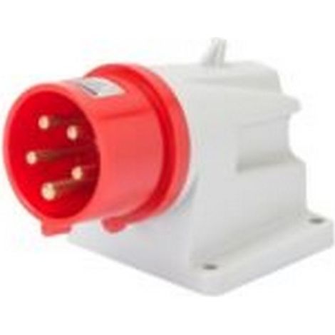 Spina Fissa da parete a 90° IP44 3P+N+T 16A 380-415V, Rosso, 6H