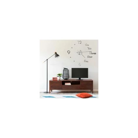 Horloge murale 3D, design moderne, argentée, 100 cm XXL - Crezuo (1/4)