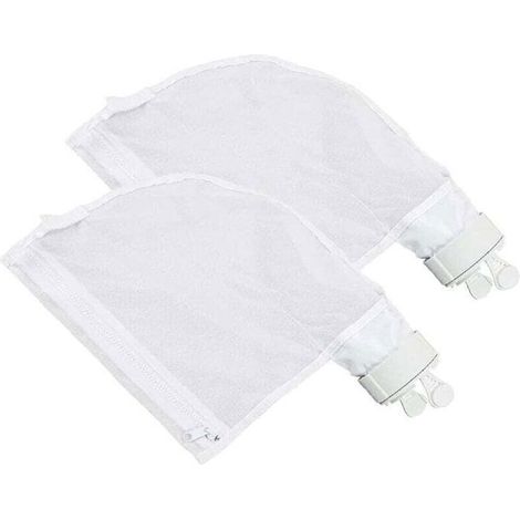 Lot de 2 sacs filtrants pour robots nettoyeurs de piscine Polaris 280 et 480, fermeture éclair et réglables, blancs (1/4)