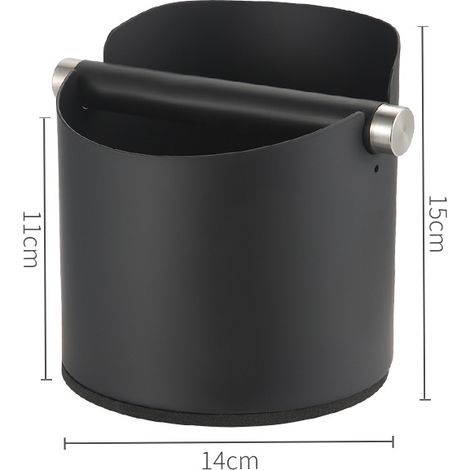 Espresso-Auffangkassette, Edelstahl-Auffangkassette für Kaffeemühlen mit abnehmbarem Auffangbügel, große schwarze Ausführung.
