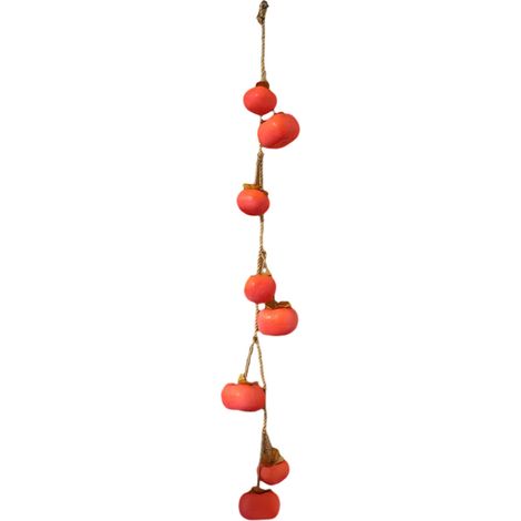 Guirlande De Faux Kaki - Décoration Artificielle En Mousse - Pour Fêtes D'Automne Et De Fin D'Année - Longueur 85 Cm - 1 Pièce