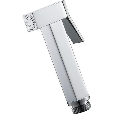Handheld Bidet Sprayer, Square Brass Toilet Sprayer, Wall-Mounted Handheld Bidet Sprayer for Bathroom Cleaning, Chrome (1/5)