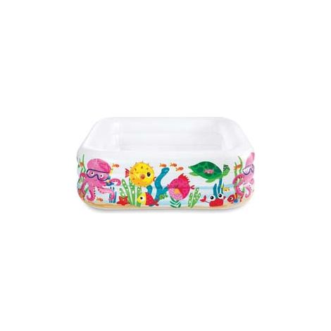 PISCINA GONFIABILE QUADRA  AQUARIUM  +3 ANNI  cm.159x159x50h.  peso kg.3,60 (57471)    INTEX