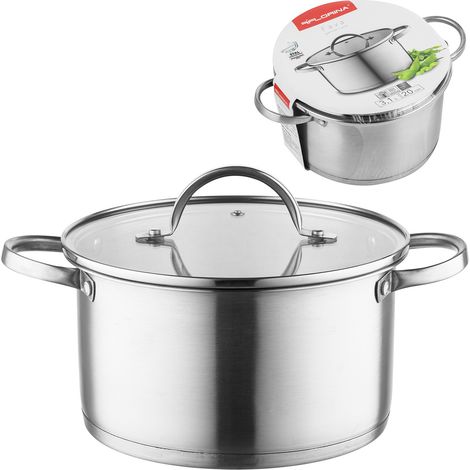 Casserole Florina Fava en acier inoxydable avec couvercle, 20 cm, 3,1 l