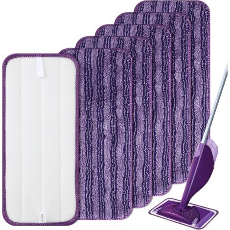 6 Pièces Serpillère, Microfibre, Lavable, Compatible Swiffer Wet Jet, Nettoyage Sol (1/5)