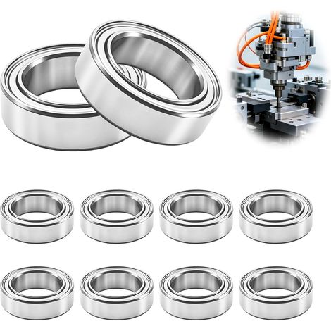 Lot de 10 roulements à billes MR128-2RS - 8 mm x 12 mm x 3,5 mm - Double protection - Pour imprimante 3D, fraiseuses, divers appareils mécaniques, etc (1/5)