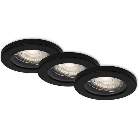 Set de 3 focos empotrables 85 mm negros