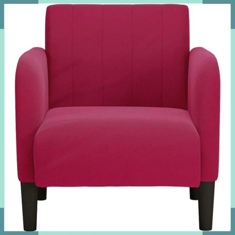 4100582 Fauteuil avec accoudoirs rouge bordeaux 54 cm velours (1/5)