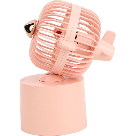 Ventilateur de bureau portable miniature innovant en forme d'avion, rechargeable par USB, pour la maison et le bureau (rose) (1/5)