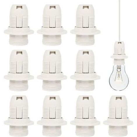 E14 Lampenfassung, 10 Stück, E14 Kunststoff-Glühbirnenfassung, 250 V, 2 A, Vintage-Lampenfassung, E14-Sockeladapter für E14-Schraubglühbirnen, Energiespar-Schraubglühbirnen (1/5)