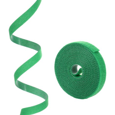 [Ruban de jardin] [Sans marque] [200cm] [Nylon robuste et réutilisable] Ruban de fixation nylon pour plantes et cables - Vert - 1cm x 200cm - 50g (1/5)