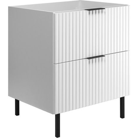 Rodan Waschbeckenunterschrank 60 cm, Weiß Matt, 46 x 60 x 77 cm, MDF, feuchtraumgeeignet, Badmöbel Unterschrank