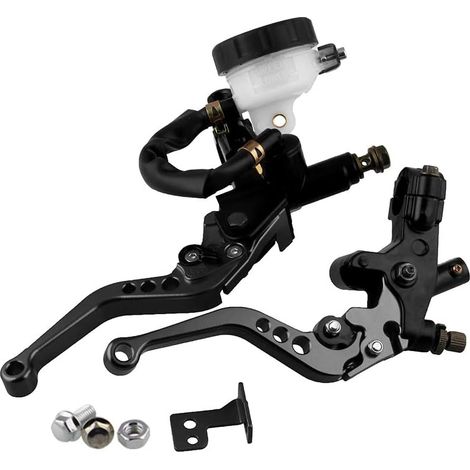Leviers de frein d'embrayage de moto , ensemble d'embrayage à réglable 7/8"22 mm avec pompe hydraulique, frein de guidon universel en aluminium CNC, pour Honda Suzuki Kawasaki Yamaha D10,noir (1/5)
