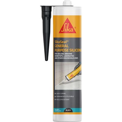 Everbuild Sika 907055 SikaSeal General Purpose Silicone Black 260ml EVB907055