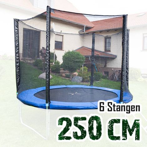 250cm Trampolin Sicherheitsnetz Ersatznetz Schutznetz ohne Pfosten für Tampoline 2,50m für 6 Pfosten Netzhöhe 165cm (1/2)