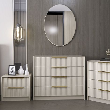 Kommode Bare Luxury Stone Melamin 100x85x45 cm (1/5)