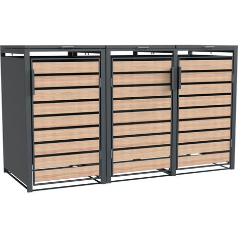 Westmann Box pour poubelles en métal Lacina 3x240 L (1/5)