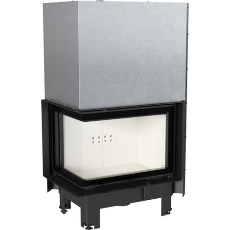 Insert cheminée MBZ 13 BS vitre à gauche vitre courbée ouverture relevable + 3 bouches recuperateur (1/4)