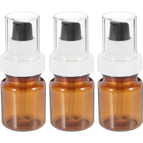 Lot de 3 flacons à pompe vides de 60 ml pour huiles essentielles, flacons cosmétiques, flacons à pompe portables (marron)-10.50X4.00X4.00CM-Brown