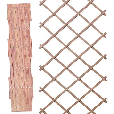 5 x Gardman 07255 1.8m x 0.6m Expanding Riveted Tan Trellis Screen Garden Plant