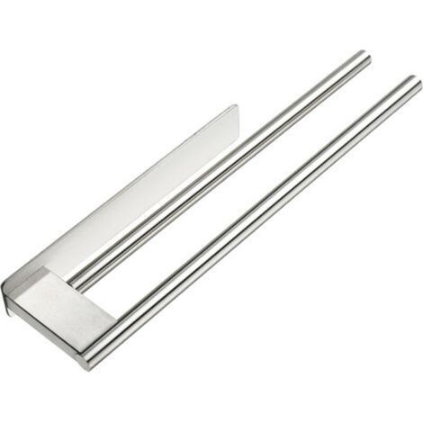 Porte-Serviettes sans Perçage en Acier Inoxydable Double Porte-Serviettes Auto-Adhésif à Deux Bras Invité Porte-Serviettes Mural pour Salle de Bain Cuisine( argent) (1/4)