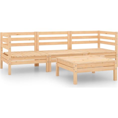 Set di mobili da giardino mobili da esterno 4 pezzi legno di pino massiccio 020016236