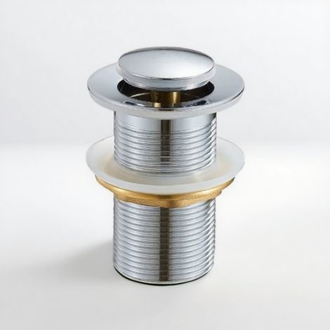 Bonde de lavabo en cuivre de précision à pression, anti-obstruction pour lavabos et éviers de salle de bain (argent, 1077cm) (1/5)