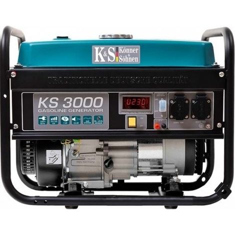 Könner & Söhnen – Groupe électrogène essence 3kW – Moteur monocylindre 7 ch EURO 5 – Alternateur 100% cuivre – Panneau LED avec disjoncteur automatique (1/5)