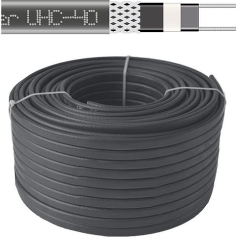 Cable calefactor autorregulante UHC‑40, 40W/m, 230V, 100m – tejado y tubería (uso exterior)