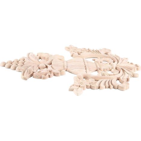Décoration d'angle miniature en bois sculpté vintage, applique murale, meuble mural, porte (1/4)