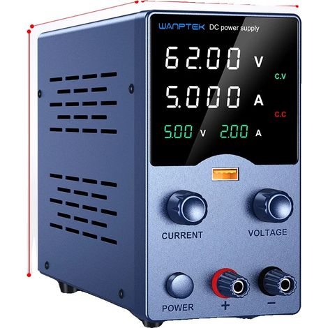 Alimentation DC Wanptek, Tension Ajustable 30V - 62V, Sortie Haute Courant 5A - 10A (1/2)