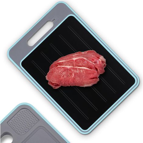 Planche pour décongeler Les Aliments + Planche à découper (4 en 1) - Décongeler, Couper, râper Les épices et aiguiser Les Couteaux, antiadhésive et antidérapante, 36,5 x 25 x 1 cm (Lave-Vaisselle (1/5)