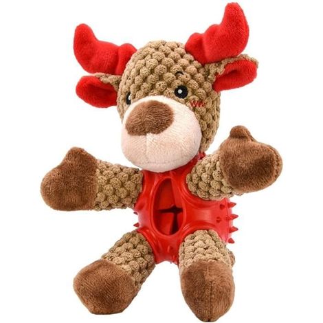 chien grinçant jouet à mâcher en peluche jouets durables de dents de wapiti de noël pour petits, moyens, grands chiens jouets[612] (1/4)