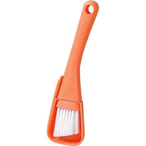 Cepillo para limpiar huecos de ventanas, puerta, suelo, teclado, recogedor, 2 en 1, kit de herramientas de limpieza para el hogar, 1 unidad (naranja)