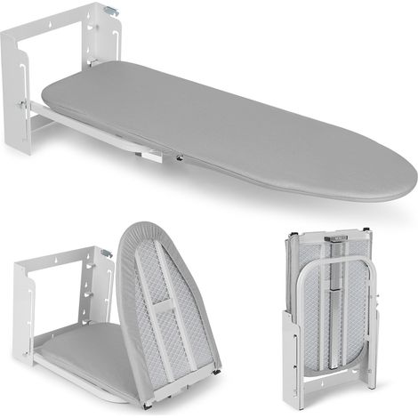 Bügelbretter 92 x 31 cm, 3 Höheneinstellungen, Wandmontage Klappbares Bügeltisch Baumwolle Bügeltischbezug, max. 15KG, aus Stahl