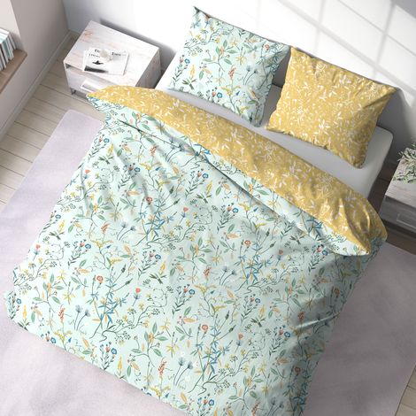 Parure de lit FLORISSANE polyester microfibre Taie 63x63 cm 240x220 cm (1/5)
