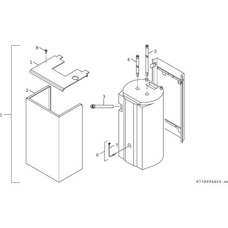 BOSCH wandhäng. Systemspeicher STORA W 80 OB C, 1170x450x360, 80 L, weiß, 7735501703 (1/4)