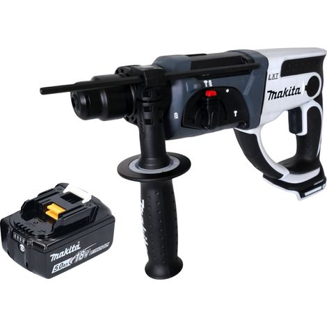 Marteau perforateur sans fil Makita DHR 202 T1W 18 V 20 mm 2,0 J blanc + 1 batterie 5,0 Ah - sans chargeur