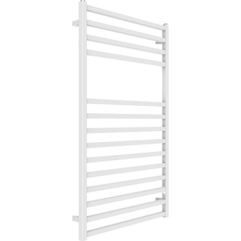 Termoarredo bagno scaldasalviette forma square calorifero termosifone bianco opaco finitura- bianco opaco - misure h1200xl600xi570 mm - confezione 1