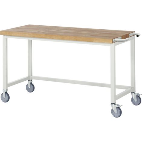 Etabli mobile brut avec traverse LxPxH 1500x700x880mm