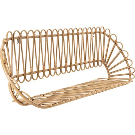 Regal Dmora Dalofamo, ein Fach, Rattan-Finish, Eiche, 162x28x44h cm, Braun Eiche