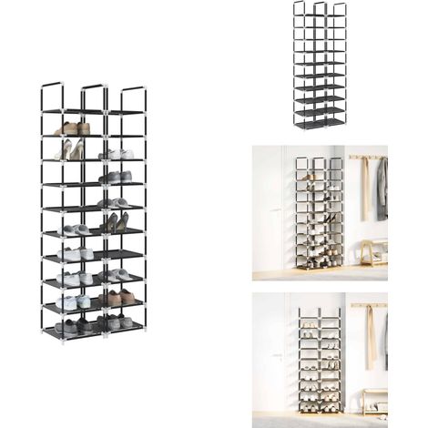 Étagères chaussures 2 pcs 10niveaux 33x33x174cm tissu non-tissé - Étagère À Chaussures - Étagères À Chaussures - Rangement Pour Chaussures - Armoire À Chaussures (1/5)