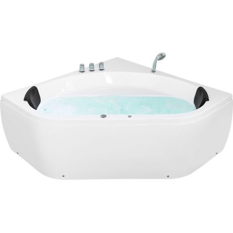 Vasca da bagno idromassaggio angolare bianca Meves